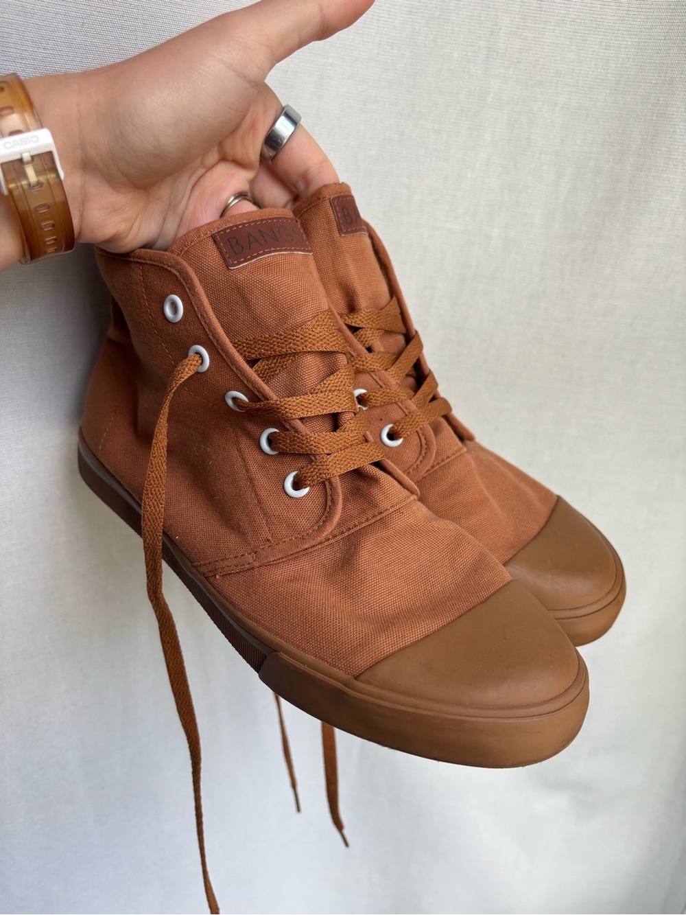 Sahara Sand Canvas High-Top BANGS sneakers